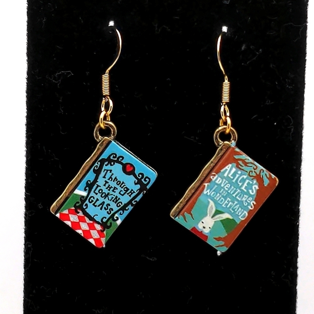 Mini Alice Through the Looking Glass Charm Earrings